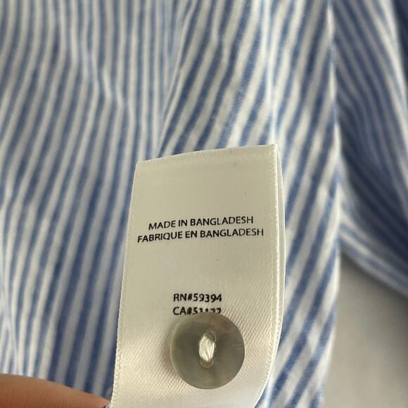 BeachLunchLounge Collection Micro Stripe Tunic SZ SM Cotton/Linen EUC💗 - Picture 7 of 8